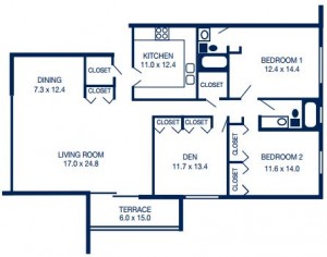 Two Bedroom with Den